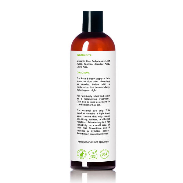 cusmay aloe vera gel Amara Organics Aloe Vera Gel - USDA Certified Organic - 12 fl. oz